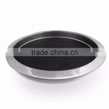 2016 latest stocked stainless steel serving tray with anti slip silicon mat