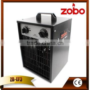 Good heating with thermo block electric heaters 3 kW for work shop space