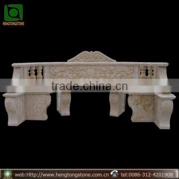 Natural Marble Stone Bench With Back