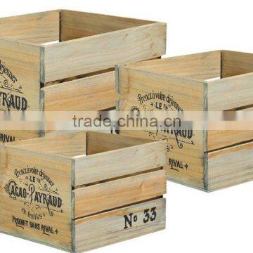 Solid Vintage French Wooden Fruit Crates for Sale