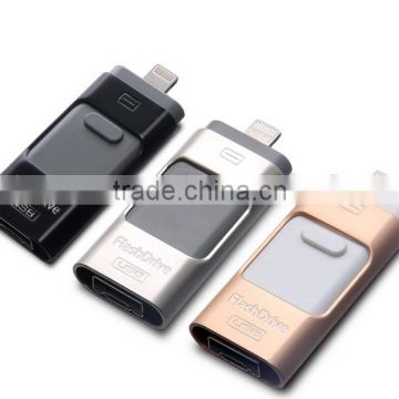 New Customized 3-in-1 OTG USB Flash Drive for IOS & Android Mobile Phone