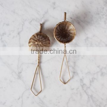 Brass Woven Tea Strainer With Long Handle