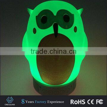 Cute Mini Owl Shape Bluetooth Speaker LED Lamp With fm Radio photo-6