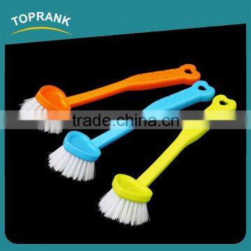 Toprank BSCI Manufacturer New Design Heart Shape Head Plastic Bowl Cleaning Brush Kitchen Brush Dish Brush With Handle