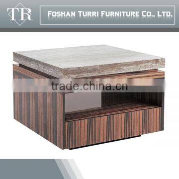 Gloss White and Black White Marble Top Side Table photo-6