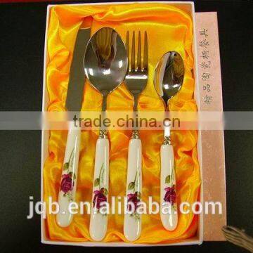 Porcelain Handle Flatware Set Stainless Steel Cutlery Set photo-2