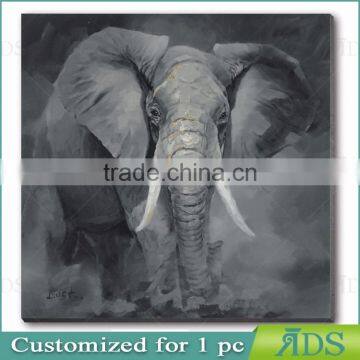 Popular Home Decoration Wall Art Handmade Elephant Canvas Oil Painting