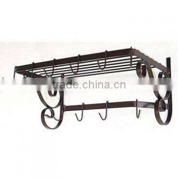 wrought iron kitchen wall pot rack