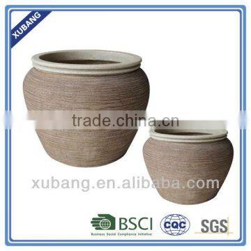 Sandstone Fashion Ribbed Finish Flower Pots Wholesale Big Flower Vase photo-2