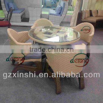 DR-3268(1+4) (KD) Aluminium frame PE rattan table and chairs