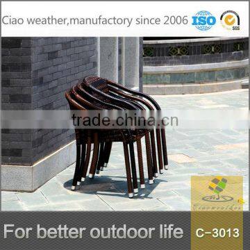 Fast delivery cheap outdoor stackable rattan garden dining chair for sale