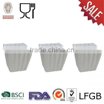 Square Flower Pot with New Design,white and black color