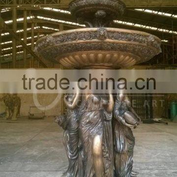 Outdoor Decoration Copper Garden Water Fountains Bronze Lady Fountain photo-6