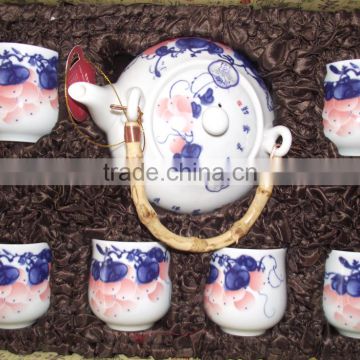 Fancy design high quality hand painted ceramic japanese tea set for home hospitality