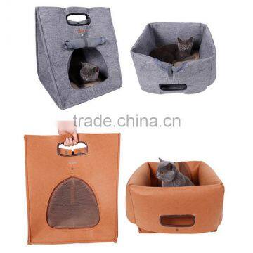 cheap 100% wool handmade pet carrier cat carrier bag in stock