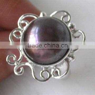 Rose Shaped Tihatian Pearl Ring photo-2