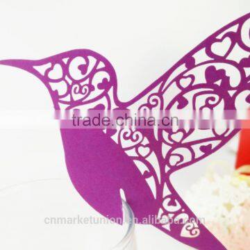 Paper Wine Glass Card Laser Cut Wedding Invitation Card