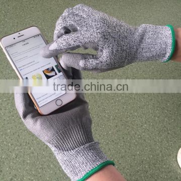 NMSAFETY cut resistant touch screen PU coated work gloves