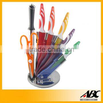 Wholesale Acrylic Block 7pcs Color Knife Set