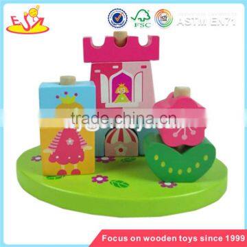 Wholesale funny wooden children stacking blocks teaching aid wooden children stacking blocks W13D049