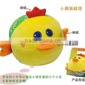 hot selling plush education toys for infant with bell EN71