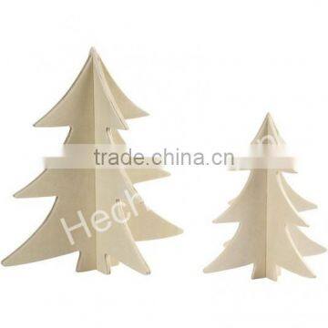 Christmas Tree Wooden 3D Decoration Plain Wood Trees Decorate Craft Set photo-2