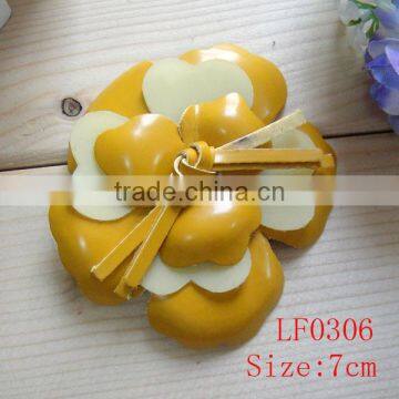 Trendy smooth surface leather flower for shoe decoration