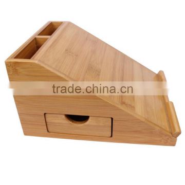 Aonong Bamboo tablet stands for ipad & pen holder&drawer