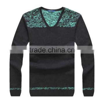 new fashion printing wool color combination sweater