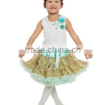 Cute design Baby Girl Sequin Pettiskirt set for kids