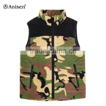 wholesale polar fleece camo pattern men custom vest