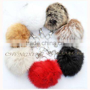 CX-R-36 Wholesale Fur Key Ring Real Rabbit Fur Balls