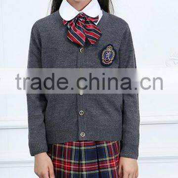 British Style Cardigan Kids Sweater 100% Cotton Primary School Uniform Designs photo-4