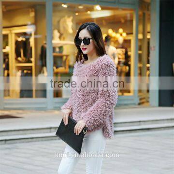 2015 Plus Size Faux Fur Coat Women Fashion Slim Fur Leather Grass Long-Sleeved Sheep Wool Coat Female Casual Out Wear photo-2