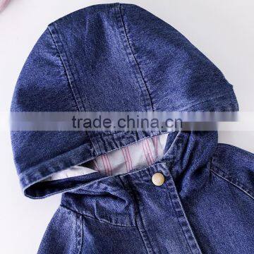 S60605B 2017 New Baby Girls Embroidery Hooded Jeans photo-5