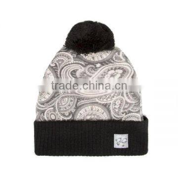 Wholesale Colorful Fancy Heat Sublimation Custom Printed Fabric Knit Beanie photo-6