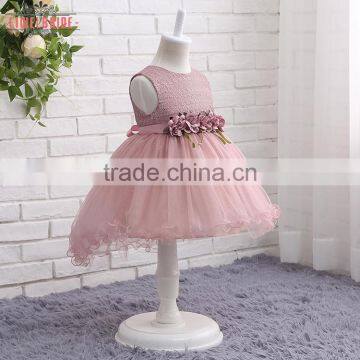 China Supplier Custom Pink Flower Girl Dress for 4 Years Girl