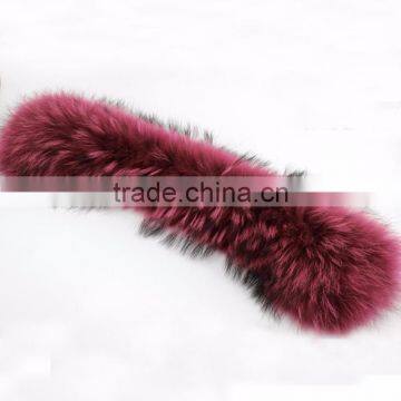 Myfur Natural Animal Fur Dyed Long Size Raccoon Fur Collar Hooded for Winter Coat photo-6