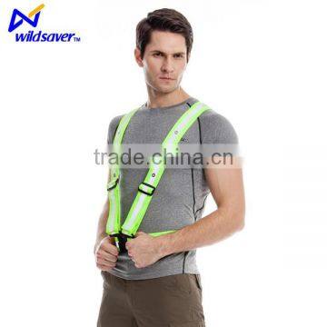 LED orange children road safety elastic adjustable biking running vest