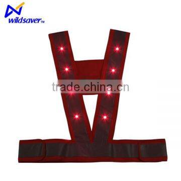 High Visibility Reflective LED Fluorescent Orange Safety Vest photo-3
