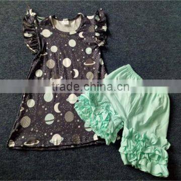 Wholesale cheap baby clothes summer floral shorts outfits boutique kids clothing