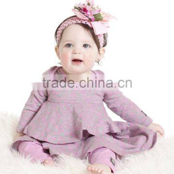 Europe Style Carnation Baby Ava Dress Set Girl Suit Include Dress And Leggings Fancy Children Clothing Set G-NP-CS905-268