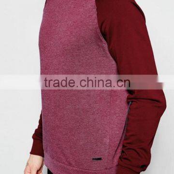 Wholesale Men Pullover Contrast Color Raglan Sleeve Sweatshirt Hoodie photo-3