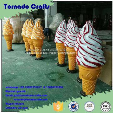 Tornado High Quality Giant Large Fake Ice Cream Cone Sculpture Model, Fiberglass Big Scale Decoration Display photo-5