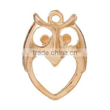 Charm Pendants Heart Owl Halloween Rose Gold Cabochon Setting(Fits 16mmx13mm,Can Hold ss7 Rhinestone) 27mmx19mm