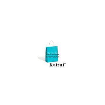 Bleached Kraft Paper Bag From Kairuibag-Blue