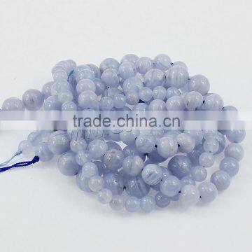 natural blue chalcedony bead