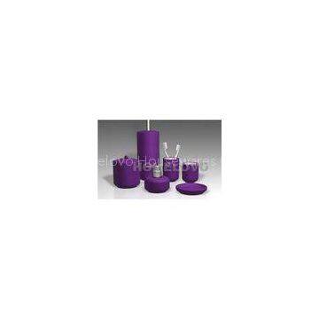 Pure Purple 6 piece Ceramic Bathroom Set Custom made shampoo dispenser