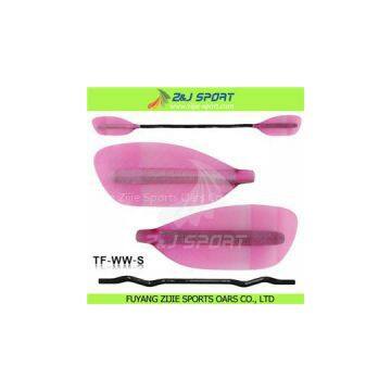 Pink Transparent Fiberglass Whitewater Paddle