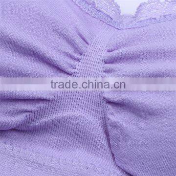 High Grade Shockproof Full Cup Lace U-design Nylon Sexy Women Sports Bra photo-5